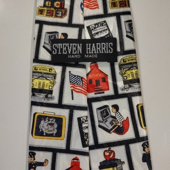 Steven Harris handmade school theme necktie - Picture 3 of 11